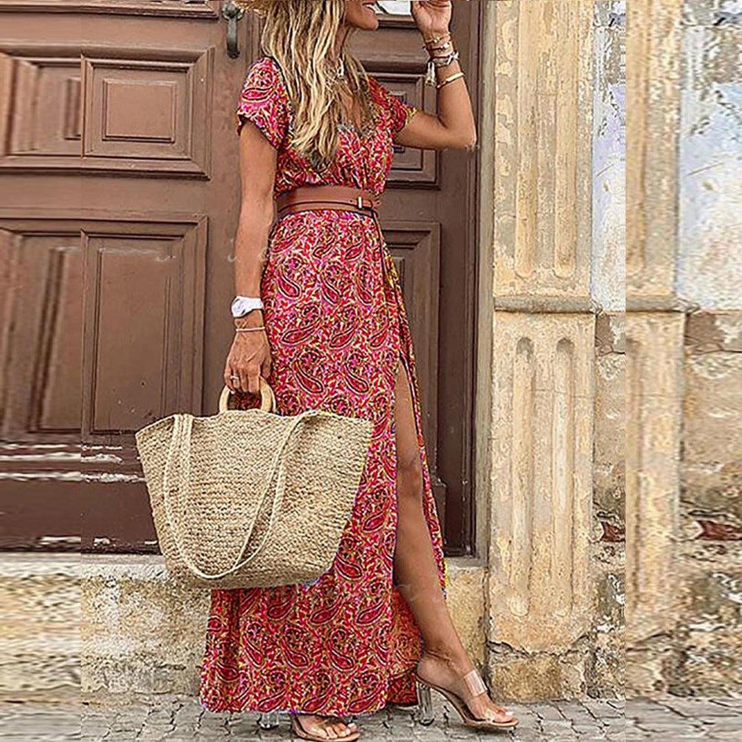 Boho-maxikjole med mønster til damer – Thalia