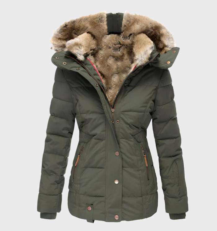 Slim-fit damevinterjakke med hætte - Aurora