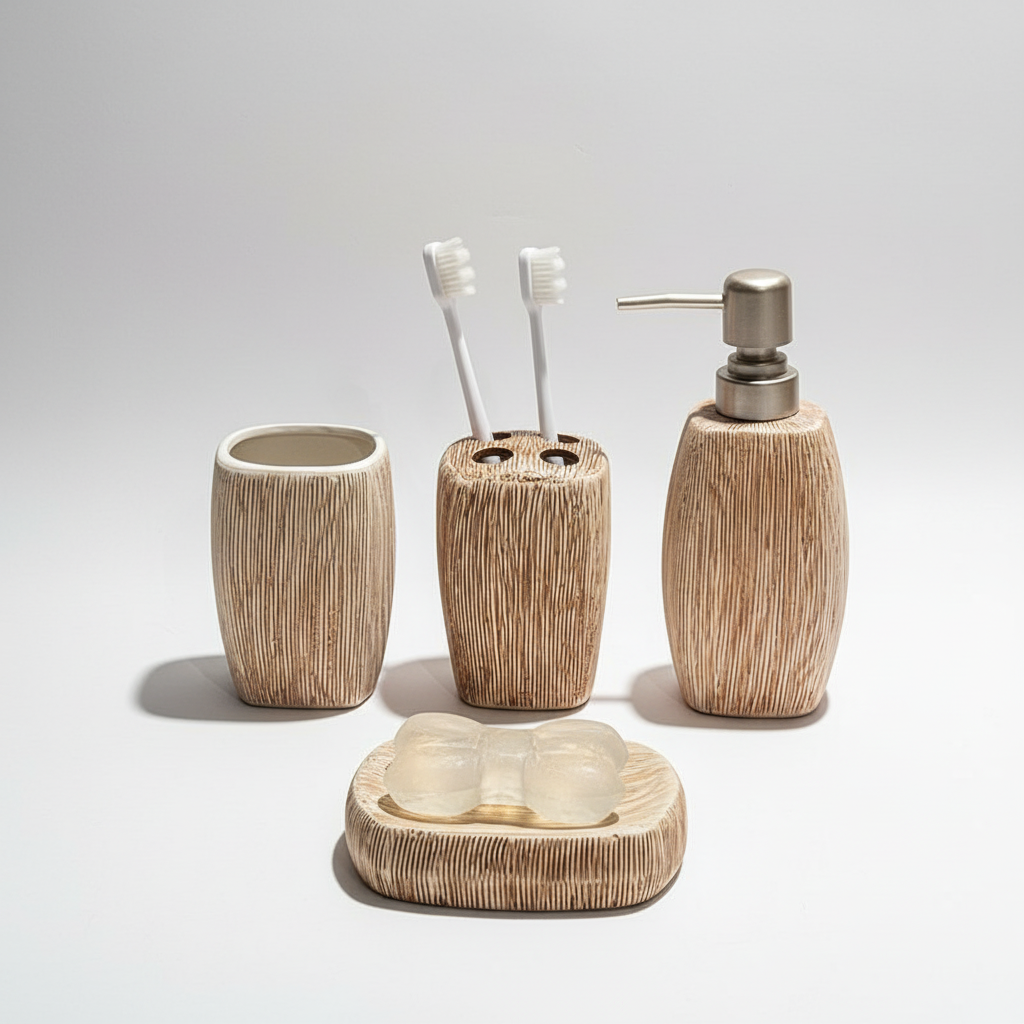 Keramik Badezimmer Set - Bathwoodly