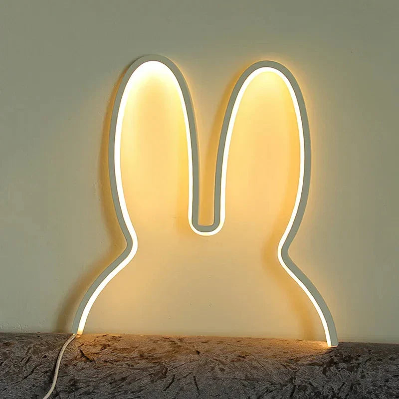 USB-genopladelig kanin-natlampe med stemningslys - BunnyLight