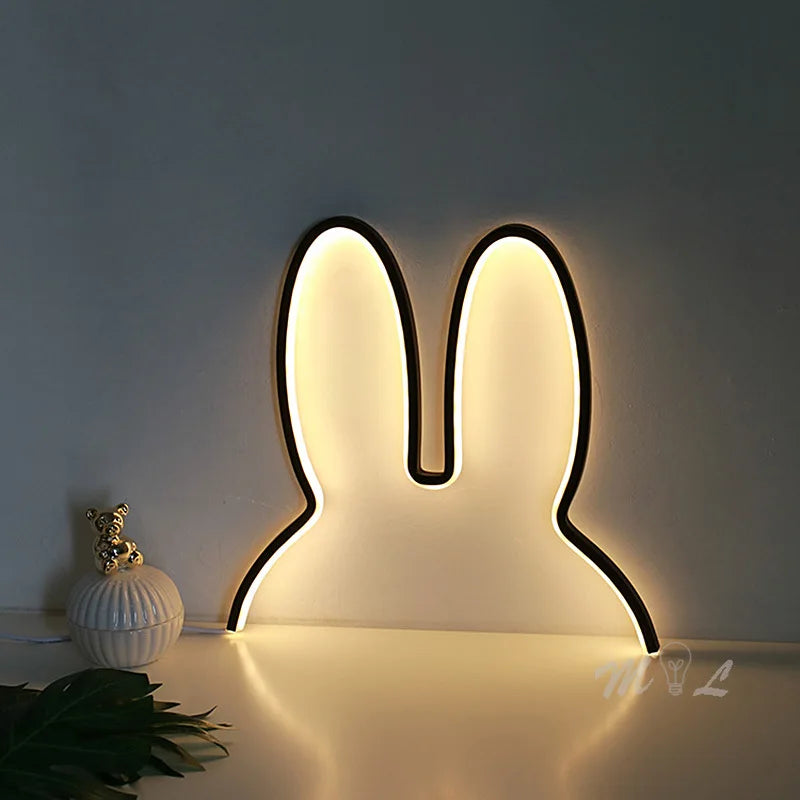 USB-genopladelig kanin-natlampe med stemningslys - BunnyLight
