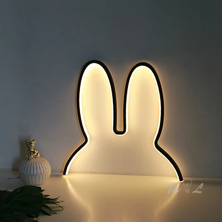 USB-genopladelig kanin-natlampe med stemningslys - BunnyLight