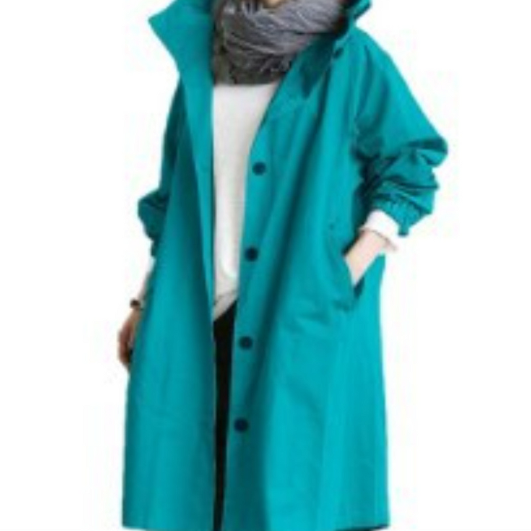 Lang trenchcoat til damer med hætte - Isabelle