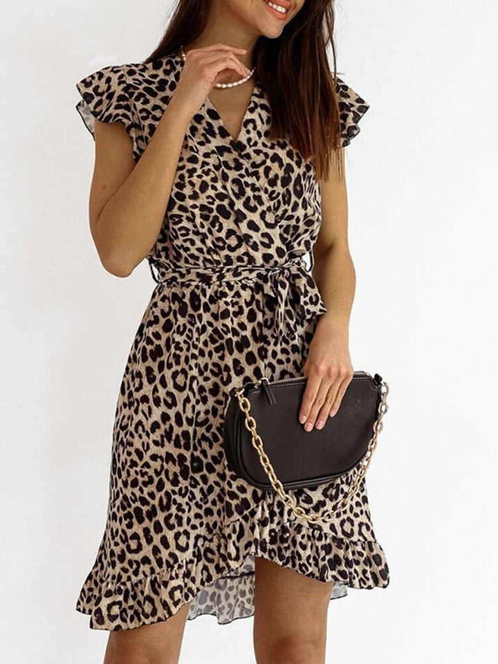 Trendy minikjole med leopardmønster - Amira