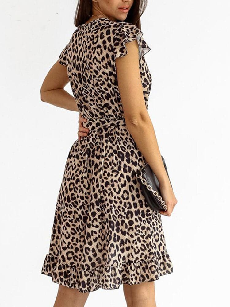 Trendy minikjole med leopardmønster - Amira