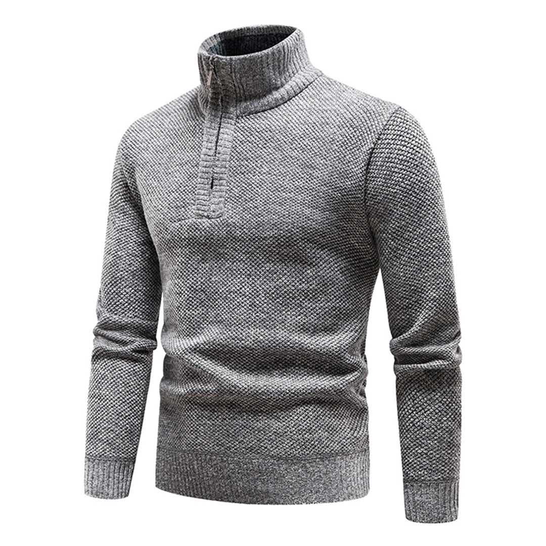 Strickpullover til herrer med halv lynlås – Cedric