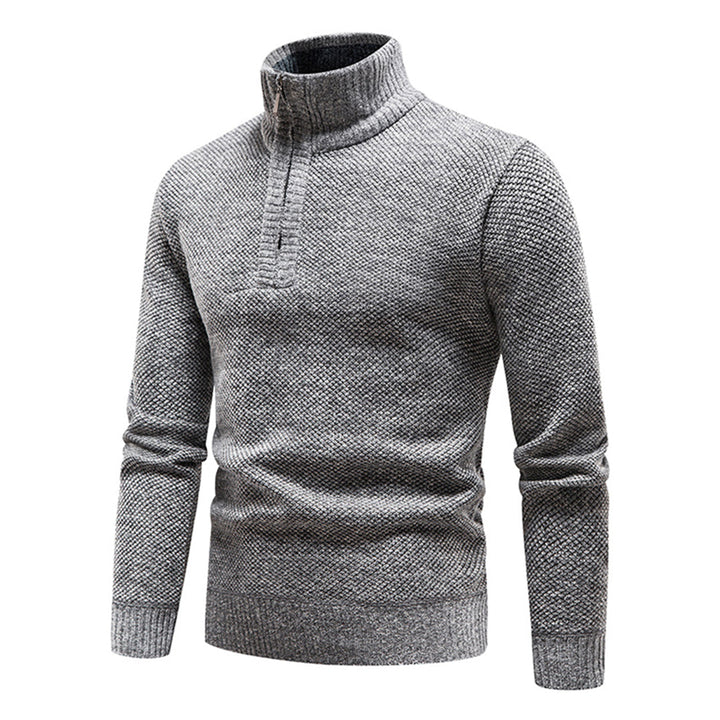 Strickpullover til herrer med halv lynlås – Cedric