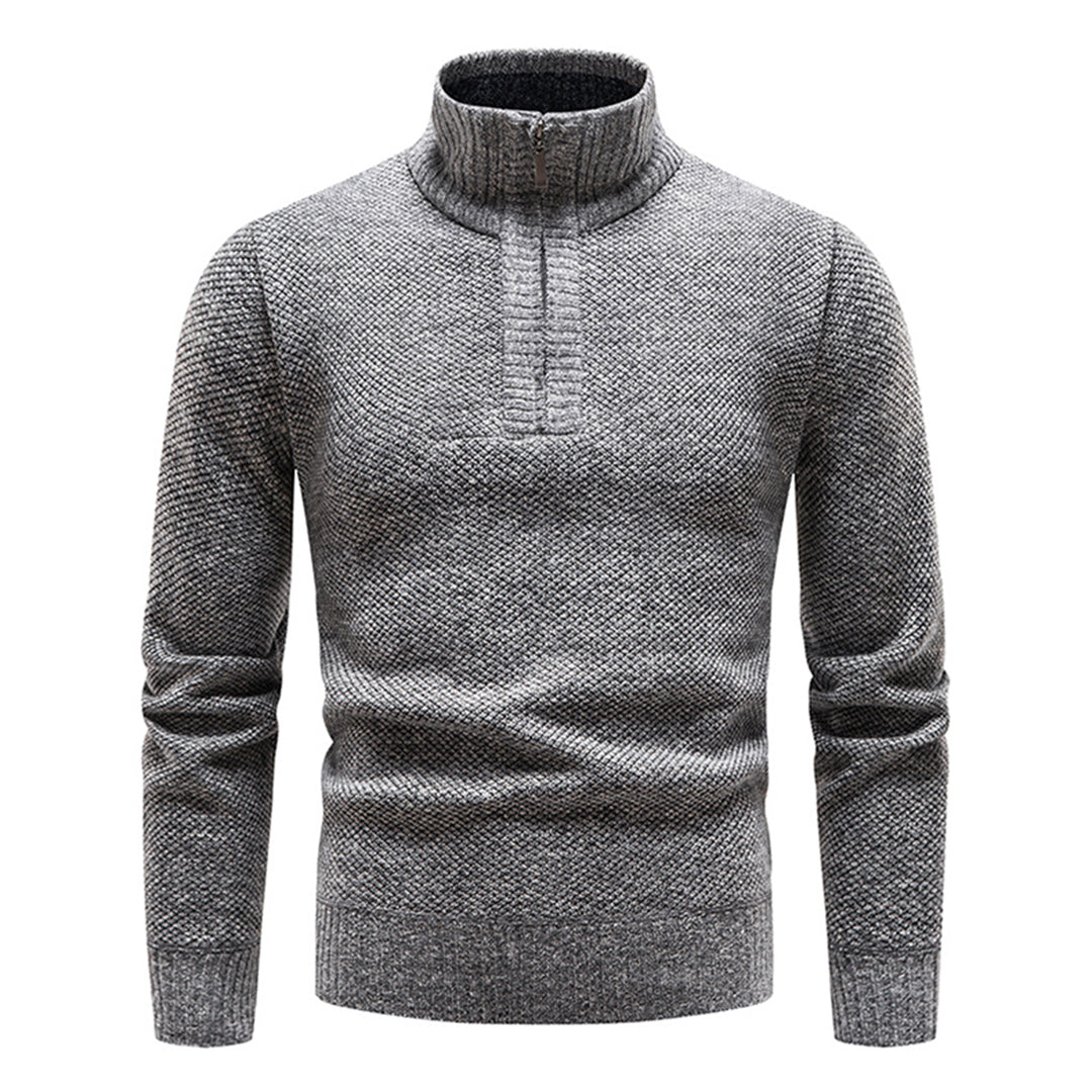 Strickpullover til herrer med halv lynlås – Cedric