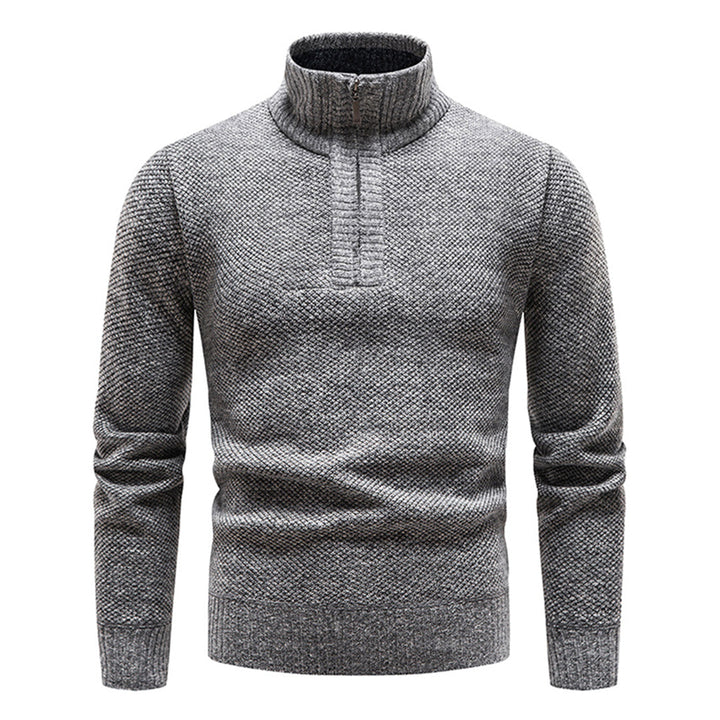 Strickpullover til herrer med halv lynlås – Cedric