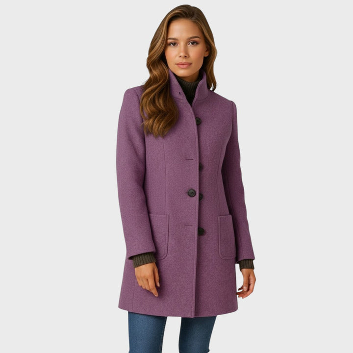 Women's Fitted Coat with Button Closure - Elegant Style 6