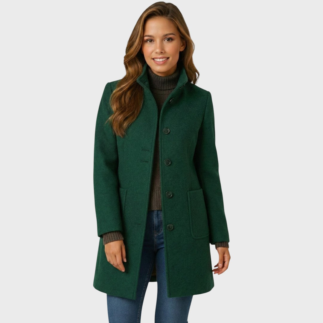 Women's Fitted Coat with Button Closure - Elegant Style 7