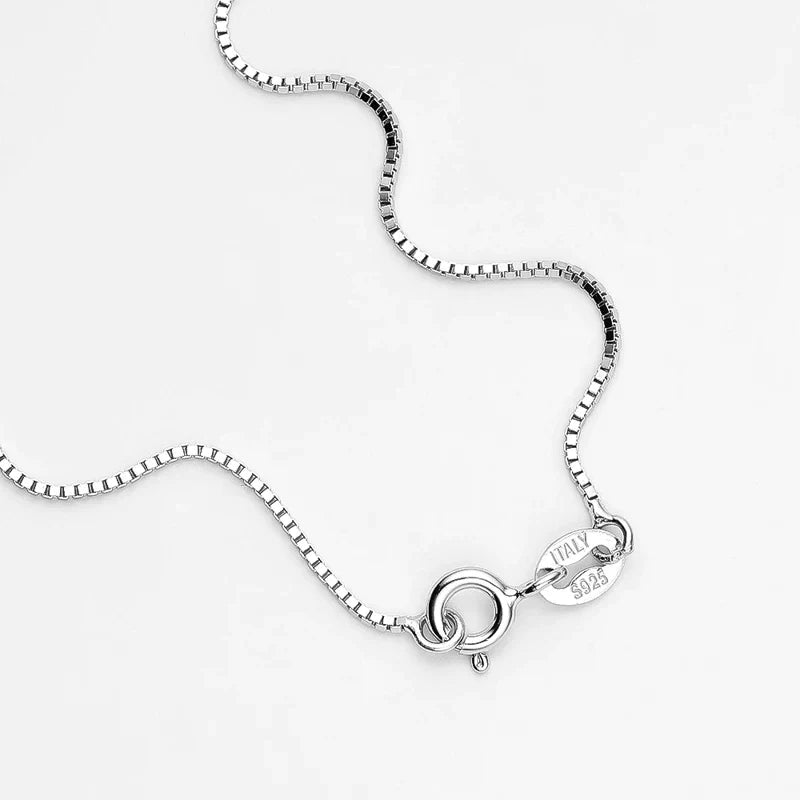 Silberne Halskette mit Karabinerverschluss, 925 Sterling Silber, Made in Italy.