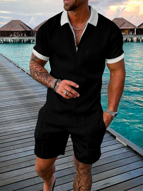 Todelt sommersæt til herrer med polo og shorts – Damon