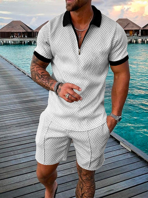 Todelt sommersæt til herrer med polo og shorts – Damon
