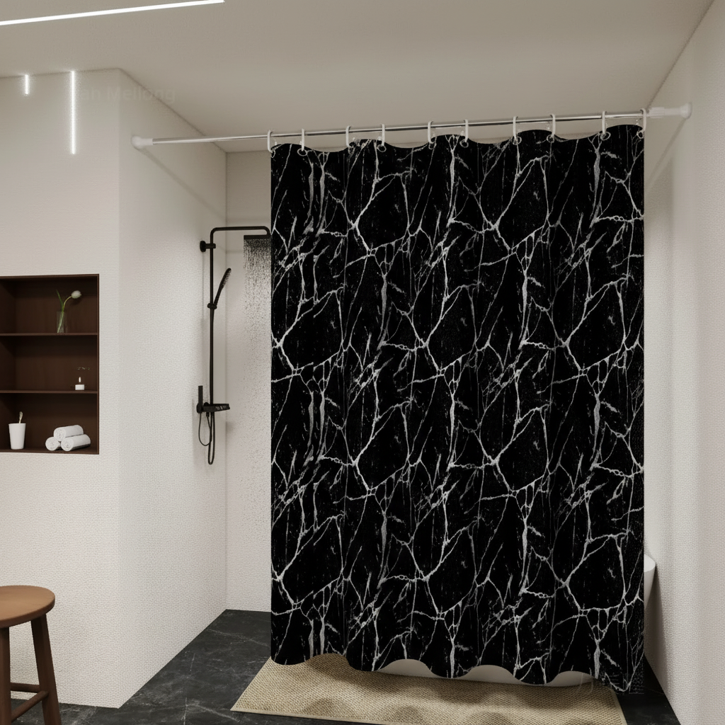 Marmoroptik Badezimmervorhang - ShowerNero