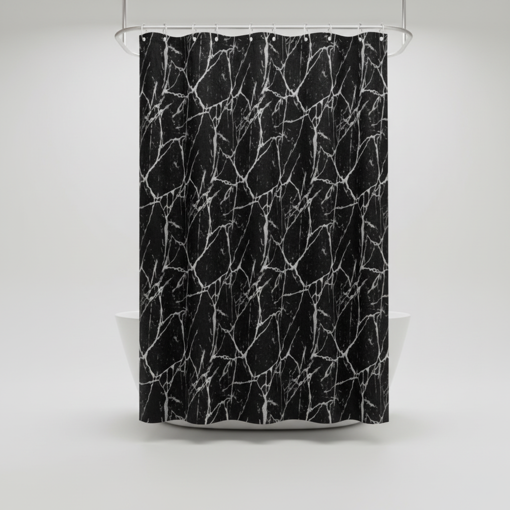 Marmoroptik Badezimmervorhang - ShowerNero