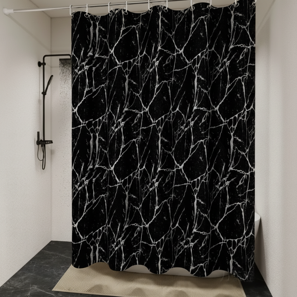 Marmoroptik Badezimmervorhang - ShowerNero