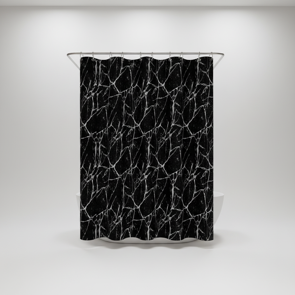 Marmoroptik Badezimmervorhang - ShowerNero
