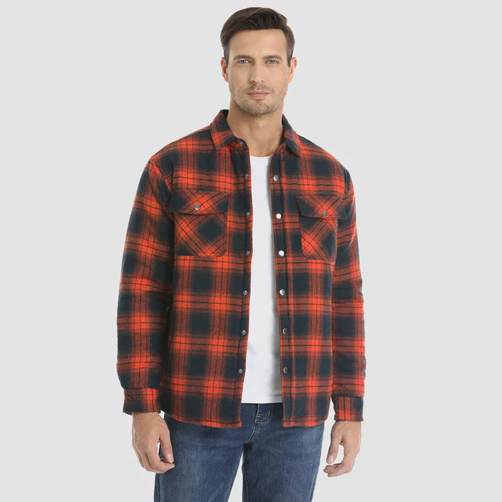 Herrer flannel skjortejakke med varm foring – Magnus