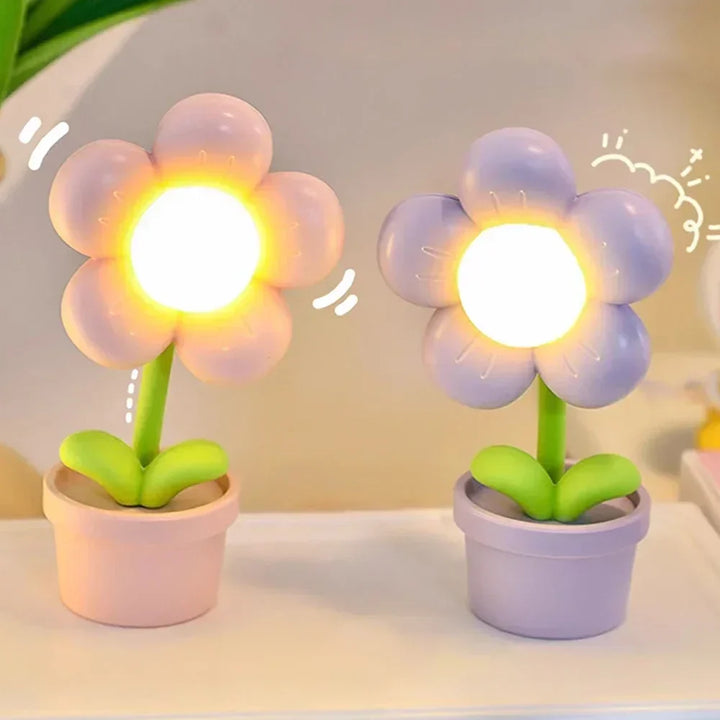 Lille, beroligende bordlampe i blomstform - BlossomGlow