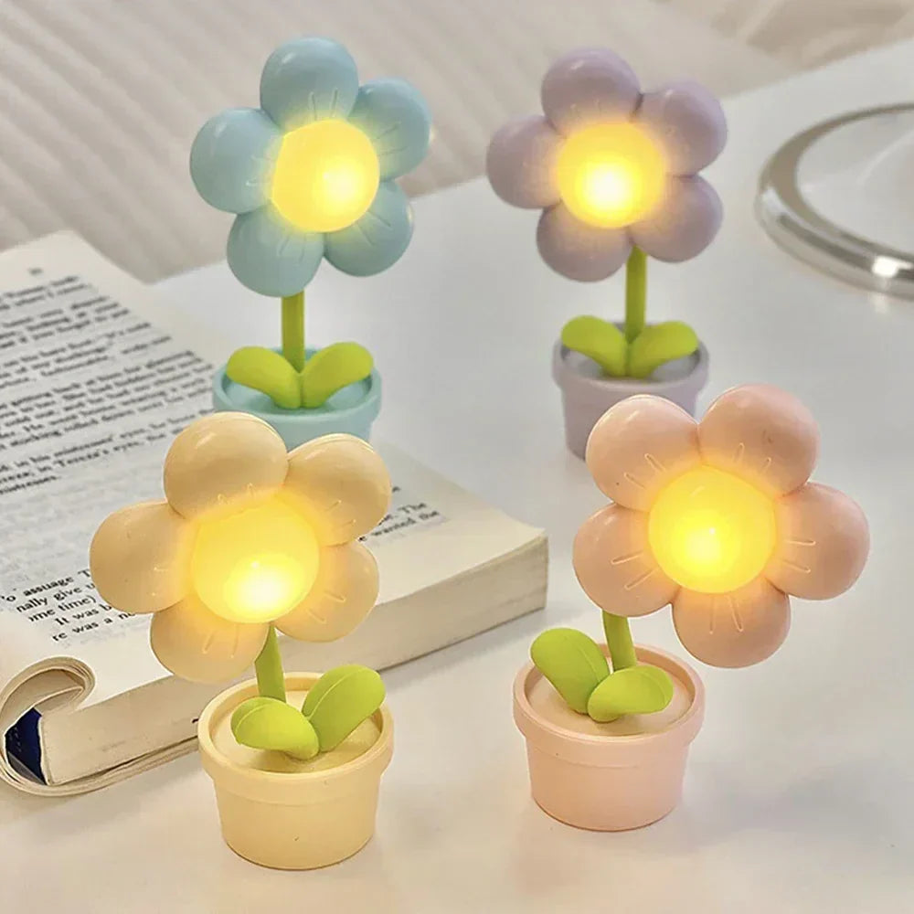 Lille, beroligende bordlampe i blomstform - BlossomGlow