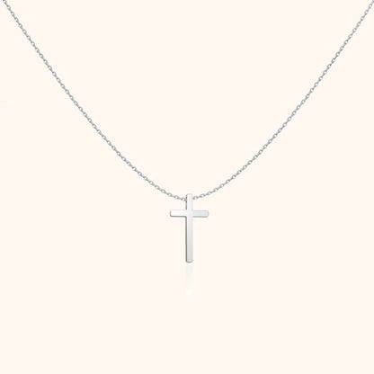 Silberne Kreuzkette, minimalistisches Design, Damen-Halskette, religiöser Schmuck, Geschenkidee.