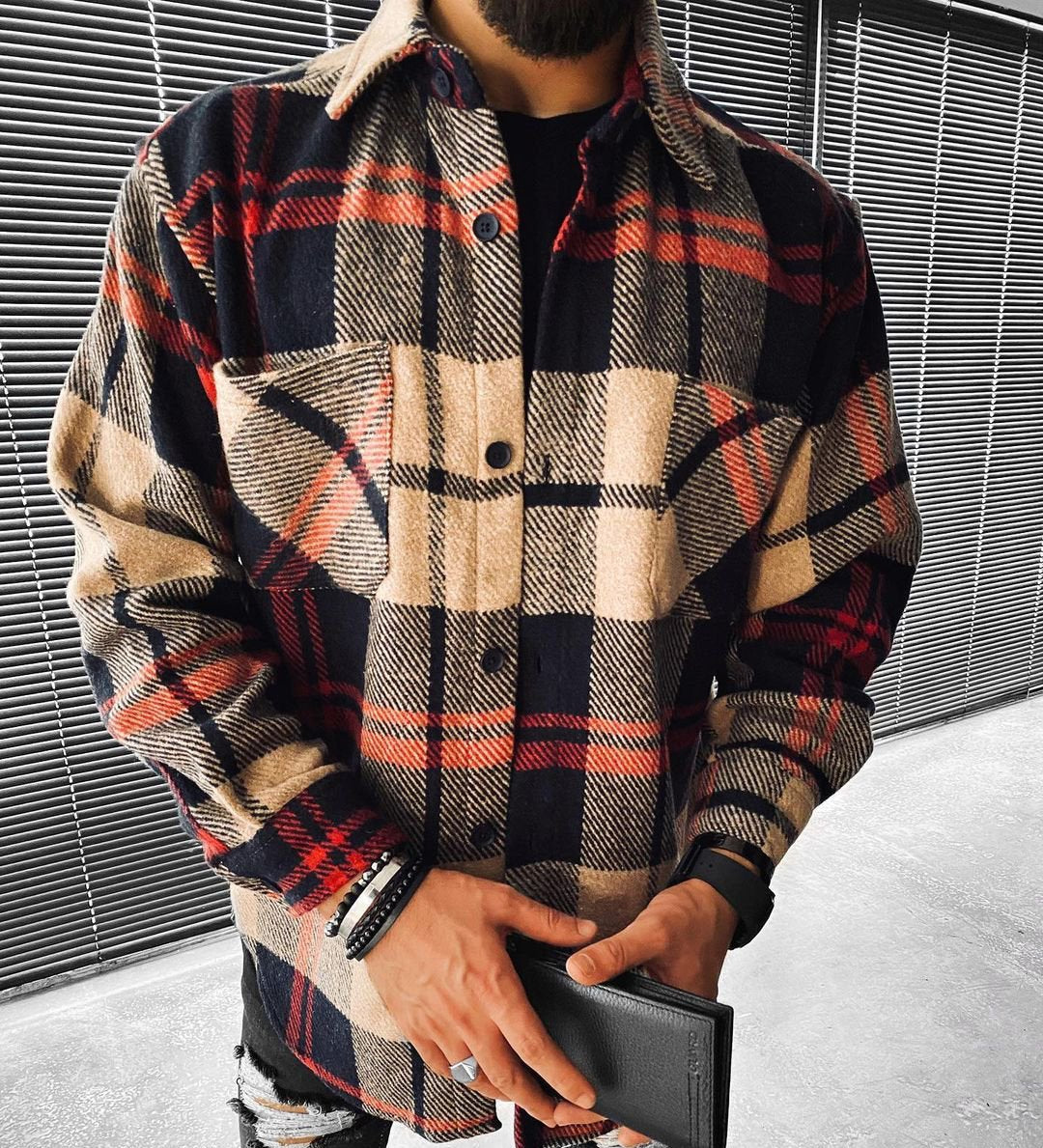Unisex oversized ternet skjorte med lange ærmer og moderne design – Elvano