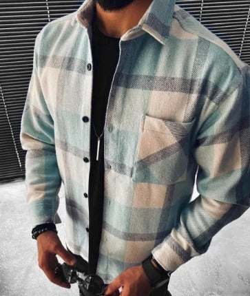 Unisex oversized ternet skjorte med lange ærmer og moderne design – Elvano
