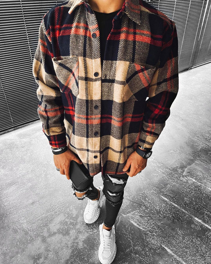 Unisex oversized ternet skjorte med lange ærmer og moderne design – Elvano