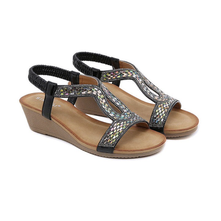 Luksus dames sandaler med kilehæl – Celeste