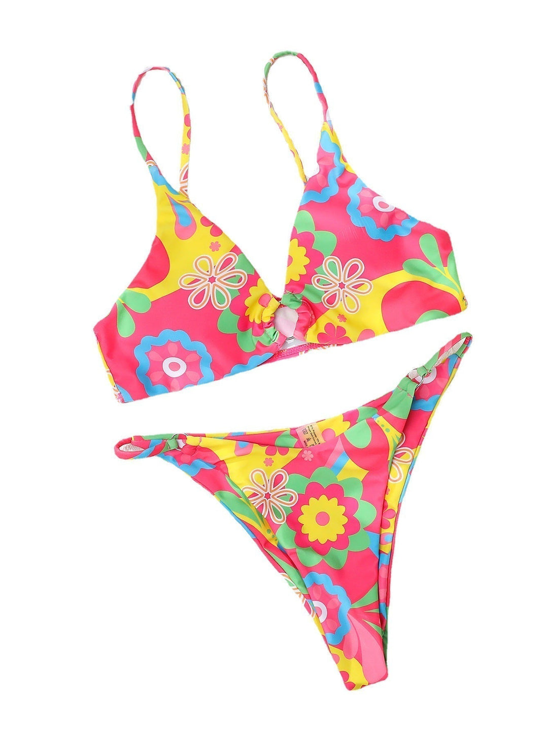 Bikini-sæt med lyserødt blomsterprint – Liliane