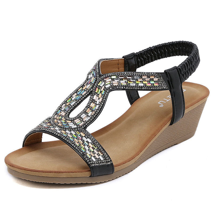 Luksus dames sandaler med kilehæl – Celeste