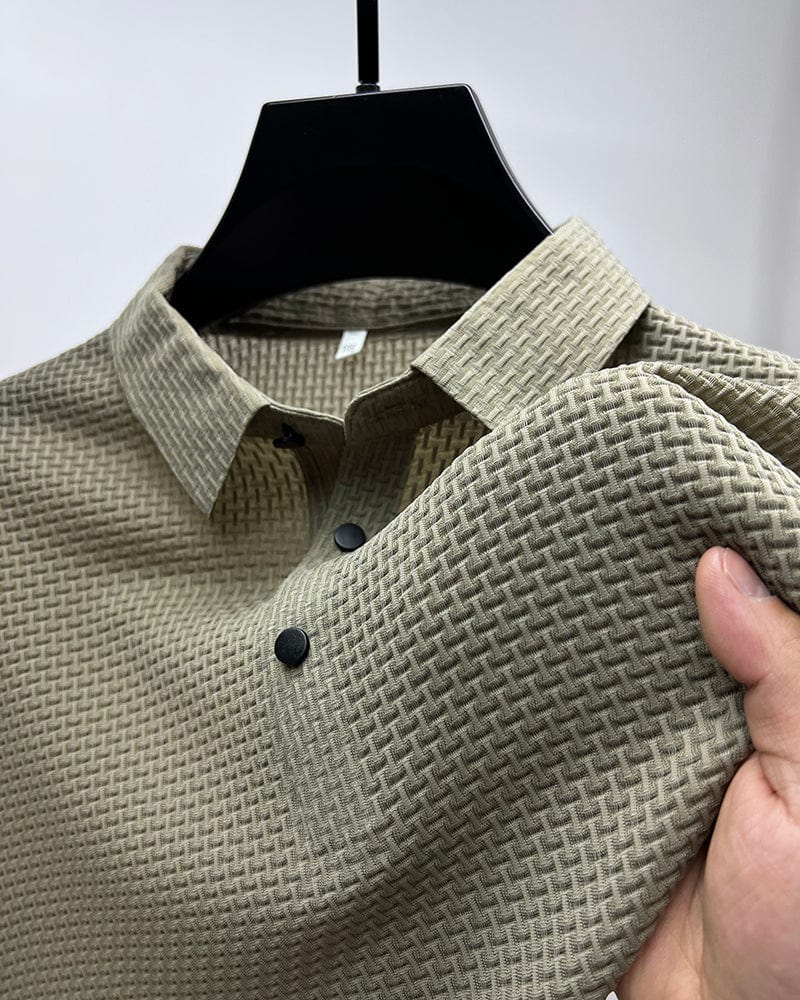 Åndbar poloshirt til herrer med mesh-detaljer og slim fit – efterårsudgave Milan