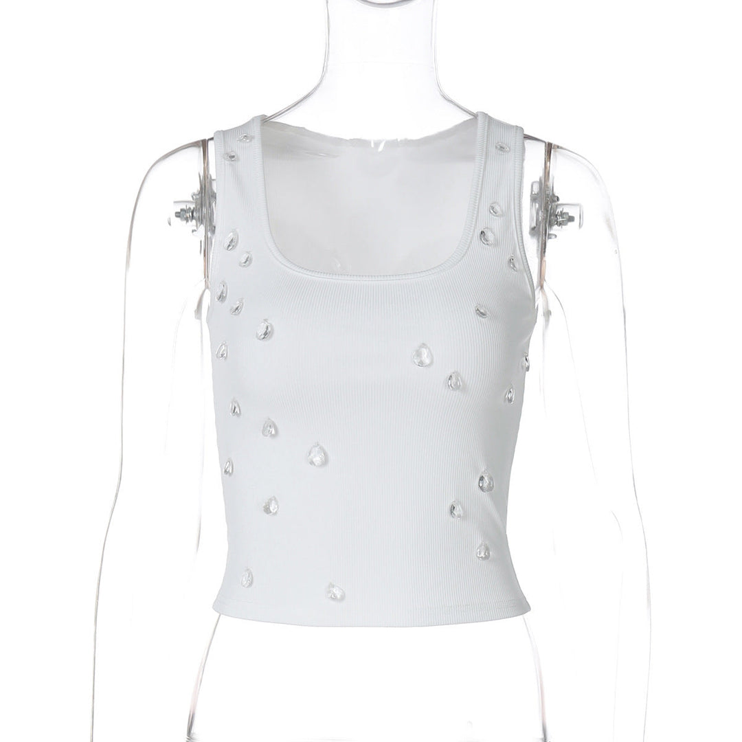 Trendy crop-top til damer med pyntedetalje & figurnær pasform – Liora