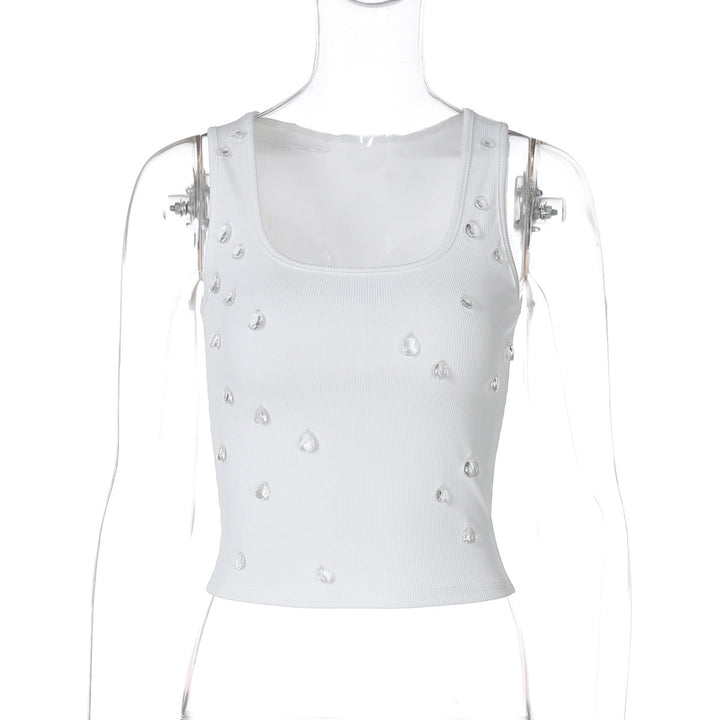 Trendy crop-top til damer med pyntedetalje & figurnær pasform – Liora