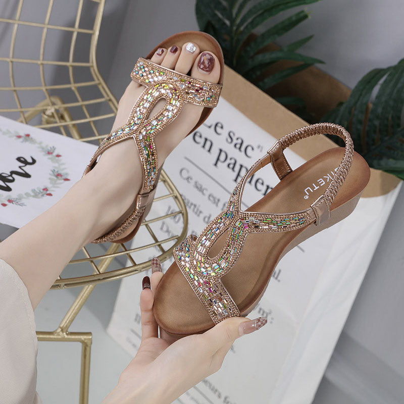 Luksus dames sandaler med kilehæl – Celeste