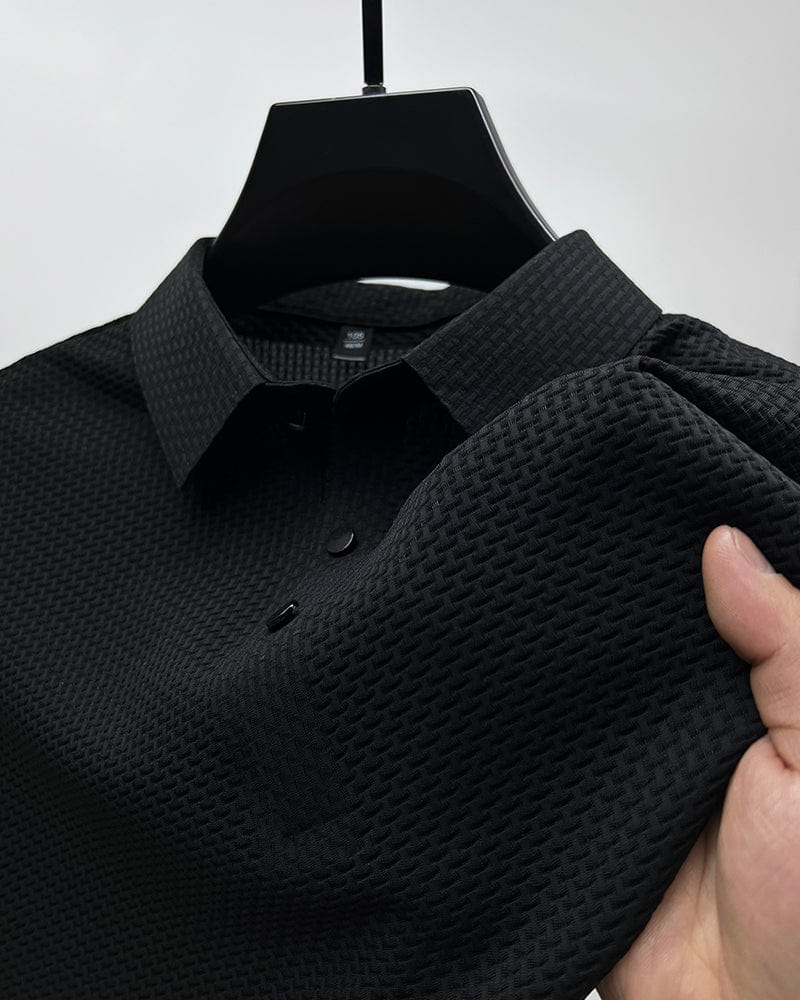 Åndbar poloshirt til herrer med mesh-detaljer og slim fit – efterårsudgave Milan