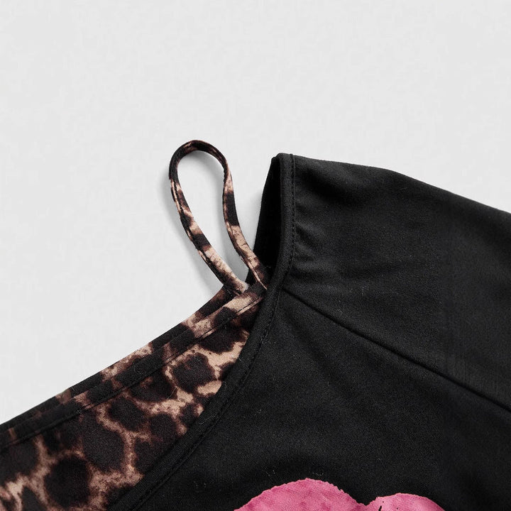Trendy off-shoulder-bluse til damer med leopardprint – Zaria
