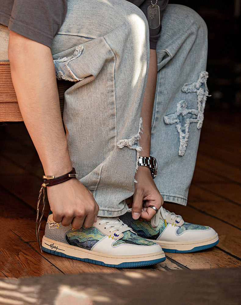 Kunstneriske unisex-sneakers med stjernehimmel-design og komfortsål – Lior