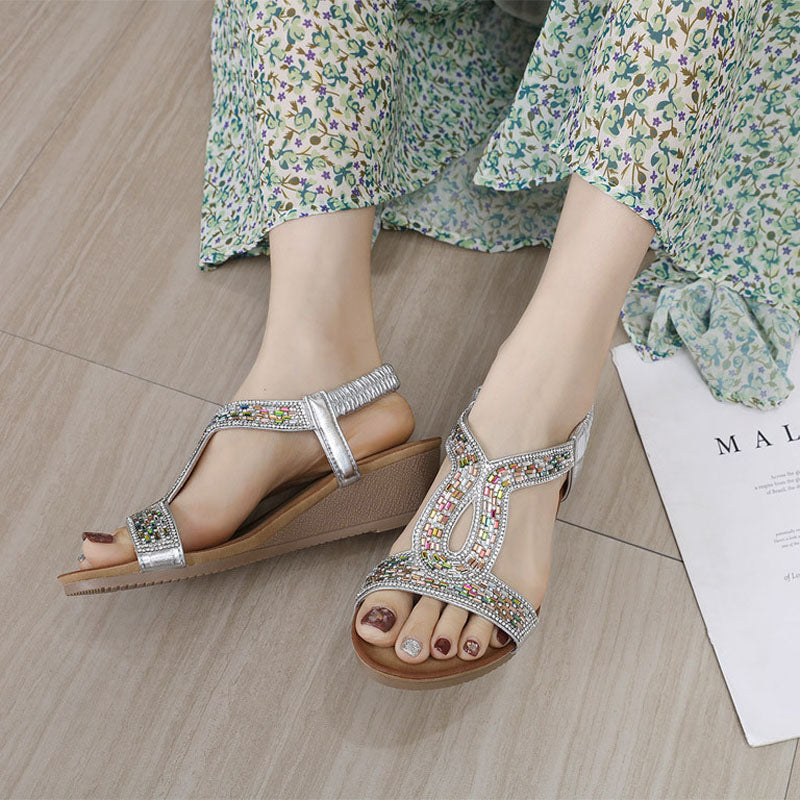 Luksus dames sandaler med kilehæl – Celeste