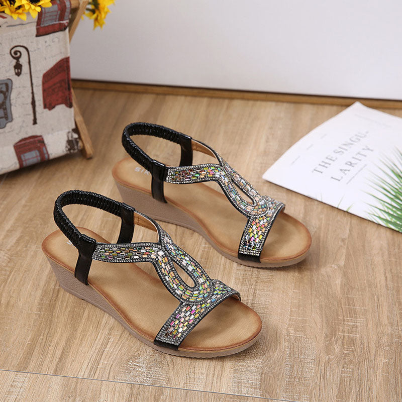 Luksus dames sandaler med kilehæl – Celeste