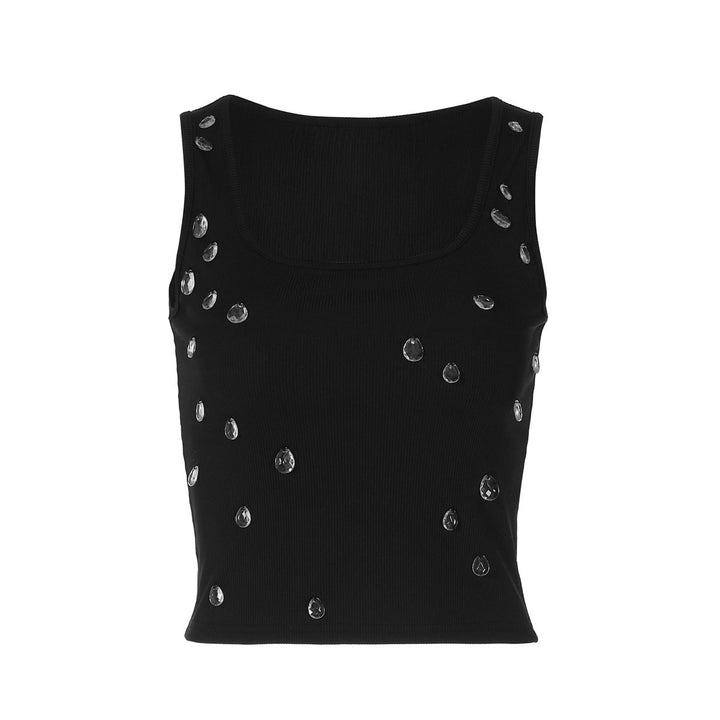 Trendy crop-top til damer med pyntedetalje & figurnær pasform – Liora