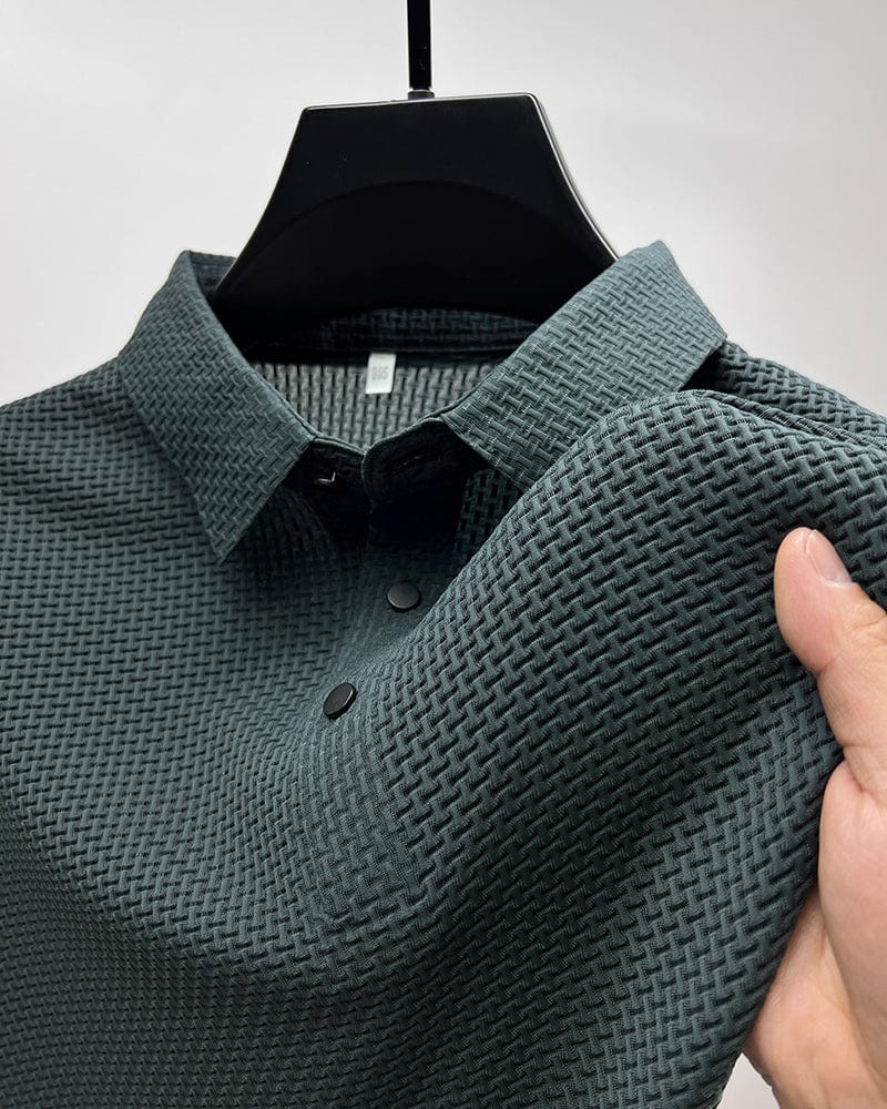 Åndbar poloshirt til herrer med mesh-detaljer og slim fit – efterårsudgave Milan