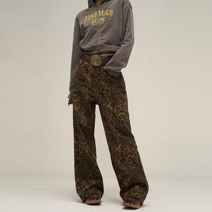 Trendy leopardprint jeans - Layla