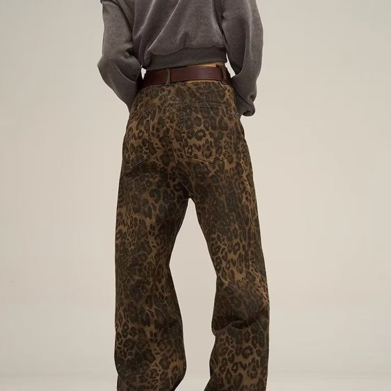 Trendy leopardprint jeans - Layla
