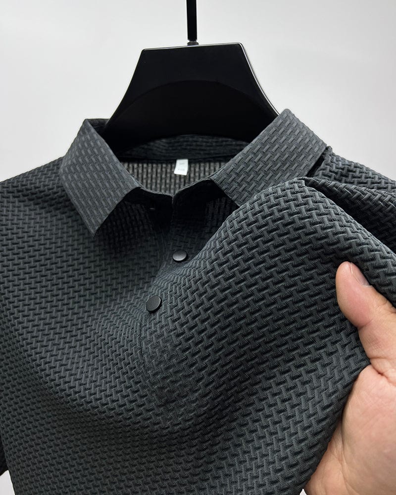 Åndbar poloshirt til herrer med mesh-detaljer og slim fit – efterårsudgave Milan