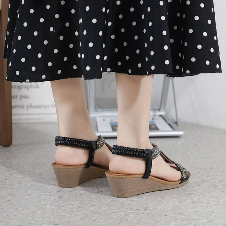 Luksus dames sandaler med kilehæl – Celeste