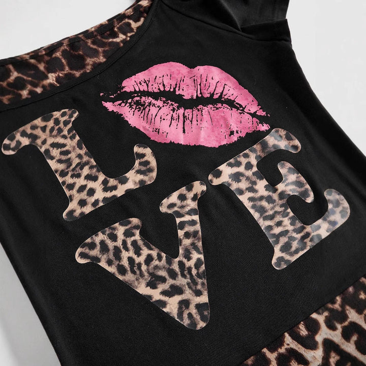 Trendy off-shoulder-bluse til damer med leopardprint – Zaria