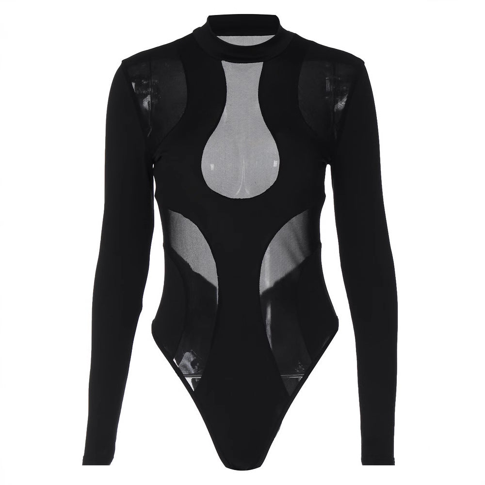 Trendy bodysuit til damer med cut-outs og meshindsatser – Nayeli