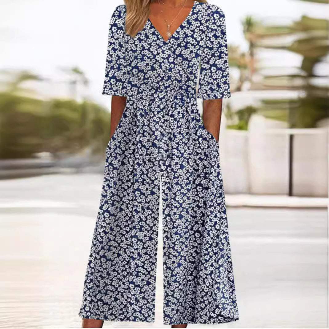 Efterårsinspireret og stilfuld jumpsuit til damer med vide ben – Elina